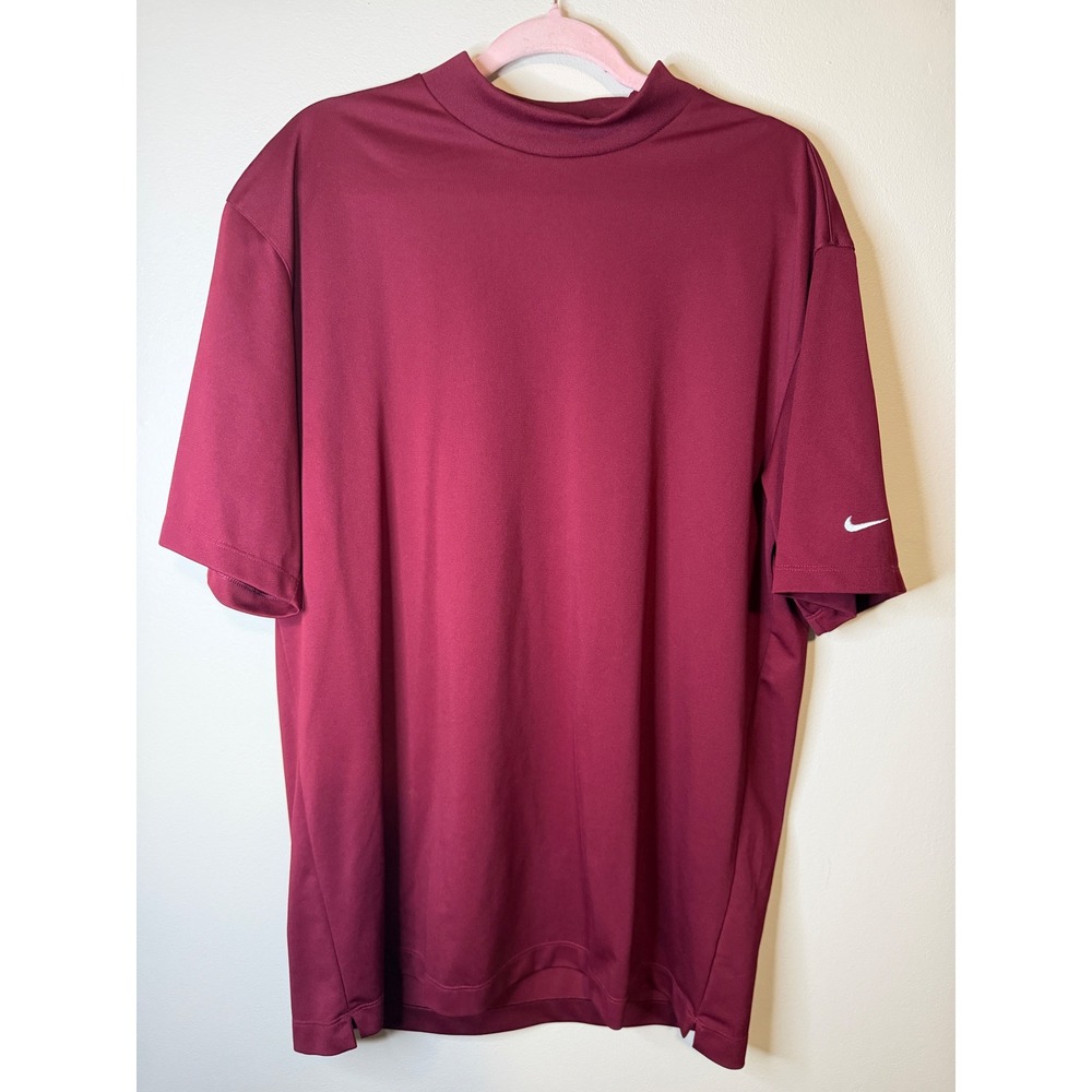 Nike Golf XL Dri-FIT Burgundy Mock Neck Performance Shirt